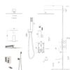 12" Wall Mounted Square Shower System With Waterfall Tub Spout And Rough In Valve - Brushed Nickel - Image 3