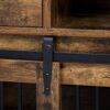 Furniture Style 2 In 1 Pet Friendly Dog Crate Composite Desk Hutch - Rustic Brown - Image 14