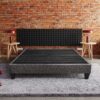 14" Queen Size Upholstered Platform Bed Base, Mattress Foundation - Dark Gray - Image 2