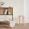 Stackable Bentwood Stools (Set of 4), Round Backless Chairs For Dining Room, Kitchen, Classroom - Light Gray - Image 2