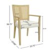 Mid Century Modern Arm Dining Chair (Set of 2) With Rattan Backrest - Beige / Natural Ash - Image 3