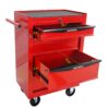 Rolling Metal Tool Chest With 4 Drawers, 20" Steel Storage Cabinet With Ball Bearing Slides - Red / Black - Image 9