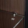 Modern Minimalist Tall Lighted Display Cabinet With Tempered Glass Door - Black / Dark Walnut - Image 15