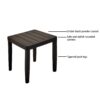 3 Piece Outdoor Patio Lounge Set, 2 Chaise & 1 End Table With Modern Tapered Feet, Pneumatic Adjustable Backrest, Wheels, Sunbrella Cushion - Ember Black / Blue - Image 7