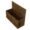 Rustic Wooden Storage Chest With Wheels And Safety Hinge, 300 Lb Capacity - Rustic Brown - Image 9