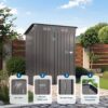 5 X 3 Ft Durable Metal Shed Outdoor Storage Shed With Pitched Roof And Lockable Door - Gray - Image 4