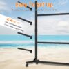 Heavy Duty Freestanding Kayak Storage Rack With Adjustable Stand And Lockable Wheels, Metal - White - Image 9
