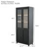 Mid Century Modern Style Tall Display Cabinet With Glass Doors For Collectibles - Black - Image 3