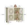 Modern Retro Sideboard Buffet Storage Cabinet With Adjustable Shelves And Tempered Glass Doors - Cream Color - Image 2