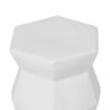 Contemporary Ceramic Drum Stool Indoor / Outdoor Side Table Glazed Accent Garden Stool - White - Image 16