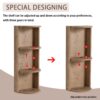 Modern Bathroom Wall Mounted Storage Rack With Floating Design - Imitative Oak - Image 5