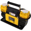 Heavy Duty 12V Dual Cylinder Air Compressor, Tire Inflator With Gauge - Yellow / Black - Image 6