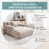 Chenille Interior Lazy Sofa Chaise Longue Armchair With Pillows And Armrests - Khaki - Image 6