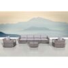 Outdoor Wicker Seating Group For 6 With Cushions - Gray Mix - Image 2