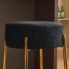 Round Bar Stools (Set of 2), Contemporary Upholstered Dining Stools For Kitchens, Coffee Shops And Bar Stores - Black / Gold - Image 10