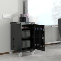 Mobile Charging Cart For Tablets Laptops 35 Device Capacity Matt Metal - Matt Black
