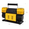 Heavy Duty 12V Dual Cylinder Air Compressor, Tire Inflator With Gauge - Yellow / Black - Image 3