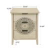 Hollow Carved 3 Drawer Cabinet Dresser Storage Chest With Metal Handles For Living Room Bedroom - Natural - Image 3