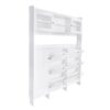 Multifunctional Tipping Bucket Shoe Cabinet With Storage Shelf & 6 Flip Drawers, Large Hall Tree With Tempered Glass Doors, Foyer Cabinet With 4 Hooks For Hallway - White - Image 14