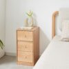 Free-Standing Corner Storage Cabinet For Living Room, Three Drawers - Solid Oak - Image 6
