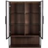 Modern Minimalist Tall Lighted Display Cabinet With Tempered Glass Door - Black / Dark Walnut - Image 9
