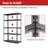 Industrial Metal 5 Tier Storage Shelves, Adjustable Heavy Duty Garage Shelving Unit - Brushed Nickel - Image 16