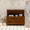 Rustic Wooden Storage Chest With Wheels And Safety Hinge, 300 Lb Capacity - Rustic Brown - Image 2