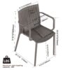 4 Piece Stackable Single Chairs With Vertical Stripe Design For All Weather - Warm Gray - Image 3