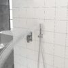 Modern Dual Shower Head System Wall Mounted Square Design With And Rough In Valve - Chrome - Image 4