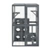 Outdoor Cat House With Shelves And Weather Protection, Removable Wood Boxes - Gray - Image 15