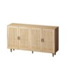 Elegant And Functional Rattan Decorative Storage Cabinet With 4 Doors - Natural - Image 7
