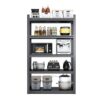 Industrial Metal 5 Tier Storage Shelves, Adjustable Heavy Duty Garage Shelving Unit - Brushed Nickel - Image 3