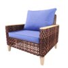 7 Pieces Patio, Wicker Dining Set With Removable Cushions Cotton And Rattan - Blue - Image 11