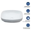 Modern Semi Recessed Ceramic Bathroom Sink With Vessel Design - White - Image 6