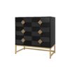 3 Drawer Storage Cabinet, 3 Drawer Modern Dresser, Chest Of Drawers With Decorative Embossed Pattern Door For Entryway, Living Room, Bed Room - Black - Image 16