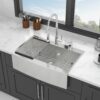 Farmhouse Style Topmount Apron Front Kitchen Sink With Easy Maintenance In Stainless Steel - Black - Image 2