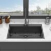 30" Modern Topmount Kitchen Sink Stainless Steel 16 Gauge Single Bowl - White - Image 2