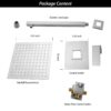Shower Faucet Set With Rainfall Shower Head And Valve, Stainless Steel And Brass - Brushed Nickel - Image 7