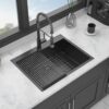 25" Drop In Kitchen Sink 16 Gauge Stainless Steel Topmount - Light Gray - Image 2