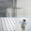 Square Rainfall Shower Head Stainless Steel, Full Body Coverage, Modern Wall / Ceiling Mount - Brushed Nickel - Image 6