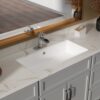 28 X 14" Modern European Inspired Ceramic Rectangular Undermount Bathroom Sink With Overflow In - White - Image 2