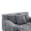 Chenille Interior Lazy Sofa Chaise Longue Armchair With 3 Pillows And Armrests - Gray - Image 18