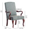 Delaney - Elegant Gooseneck Arm Chair With High Back Jacquard Fabric - Blue - Image 3