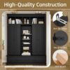 Hall Tree With Bench And 5 Storage Cubbies, Modern Entryway Storage Organizer Cabinet With 4 Doors, 5 Drawers And Adjustable Shelves For Hallway, Entryway, Living Room - Black - Image 8