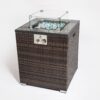 Propane Gas Fire Pit Table, 50000 Btu Square Fire Pit, Tile Tabletop With Beautiful Wicker Base For Outside Patio Deck Garden Courtyard - Espresso - Image 2