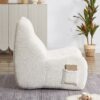 Bean Bag Chair For Adults, Lazy Floor Sofa Couch Memory Foam Bean Bag Sofas Chenille Fabric Reading Chair Comfortable Corner Lounge Sofa For Living Room - White - Image 13