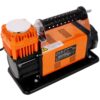 Heavy Duty 12V Air Compressor, Tire Inflator With Pressure Gauge, Compact Size - Black / Orange - Image 8