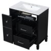 Bathroom Vanity With Ceramic Sink, Flip Out Drawer Design For Plumbing, Soft Close Drawers - Black - Image 10