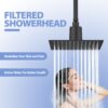 Ultra Thin 8" Square Rain Shower Head 304 Stainless Steel, Wall / Ceiling Mounted - Black - Image 6