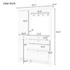 Hall Tree With Integrated Shoe Cabinet And Mirrored Cabinet Door, Coat Hanger, Entryway Bench, 4 In 1 Design, 2 Flip Drawers, 4 Hooks And 2 Cabinets For Entrance, Living Room - White - Image 3